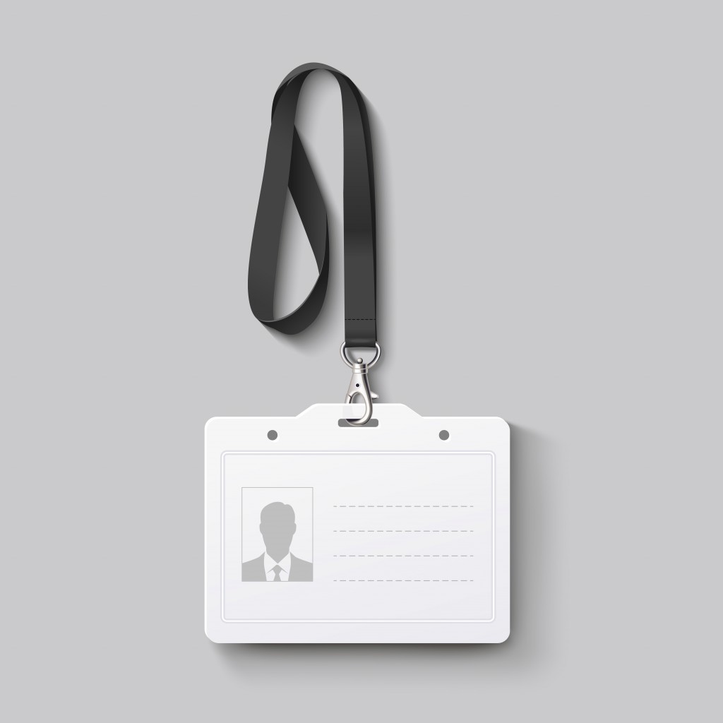 id badge with lanyard