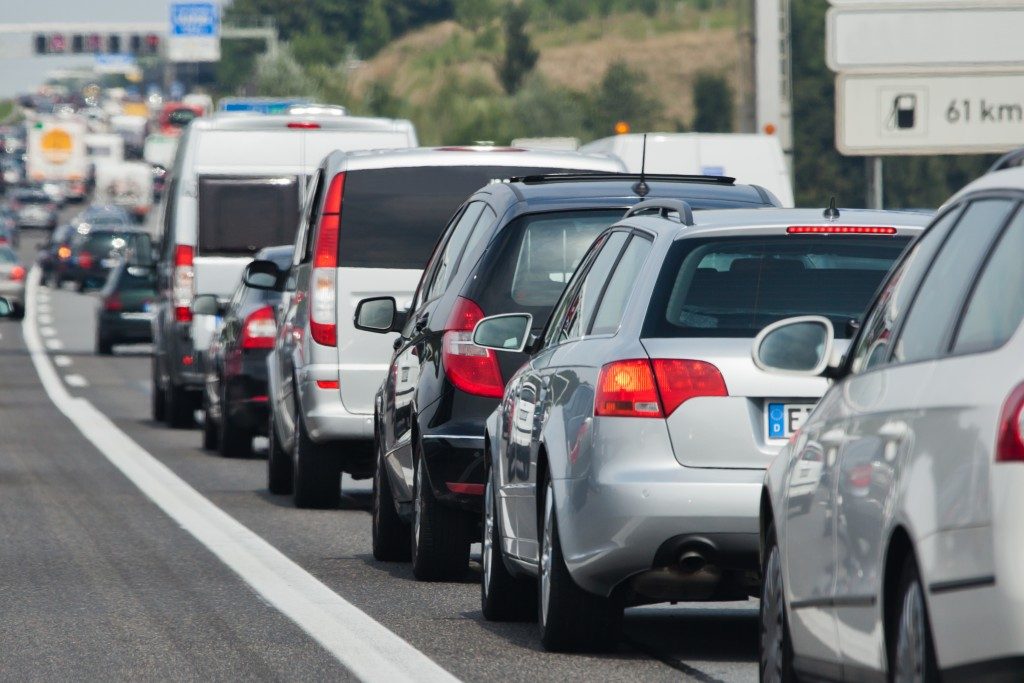 Traffic jam at the freeway