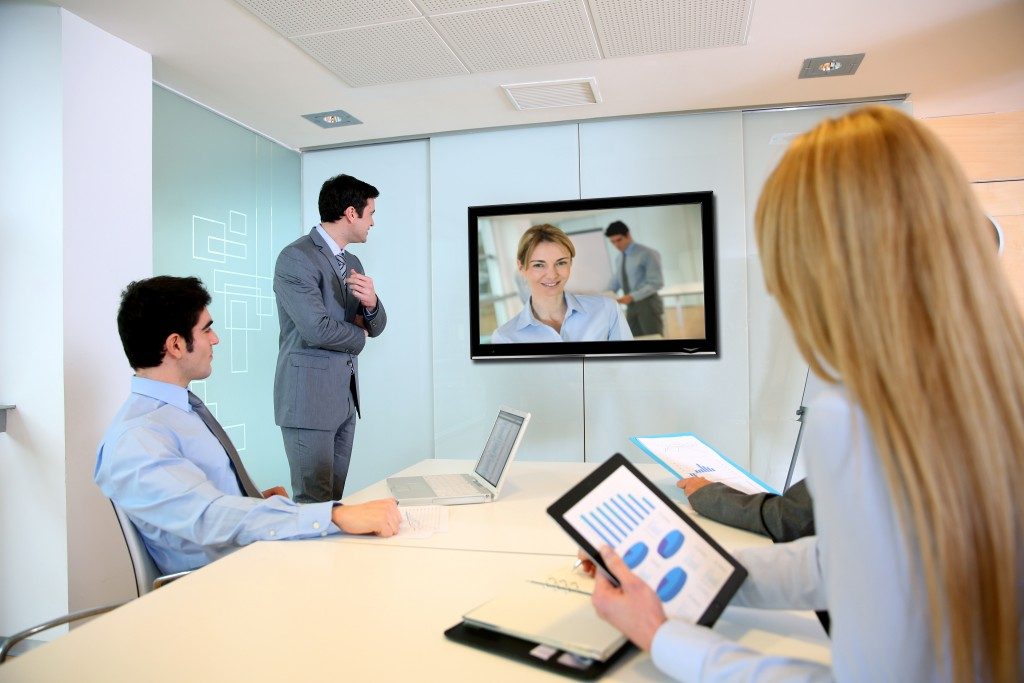 people at a video conference