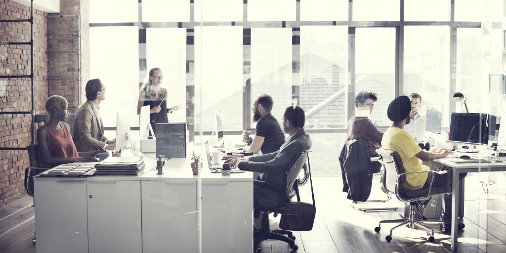 employees working in the office