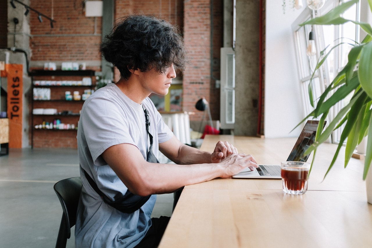 man working on his laptop