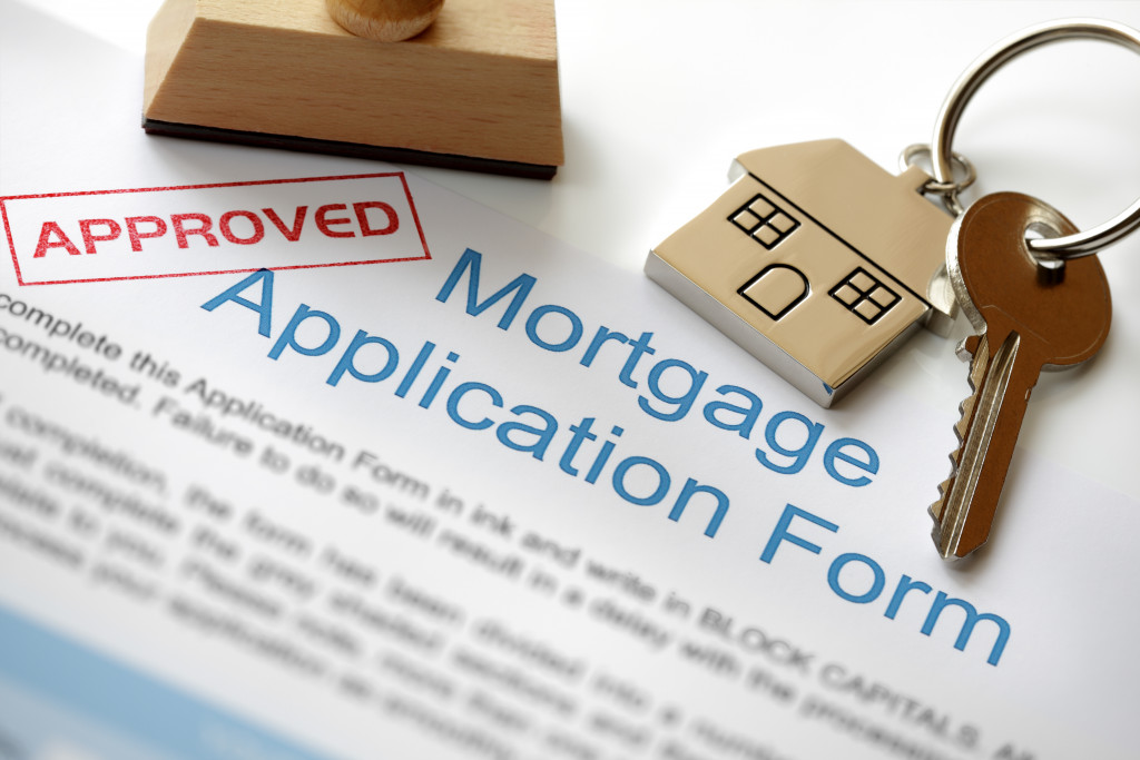 approved mortgage loan form with key