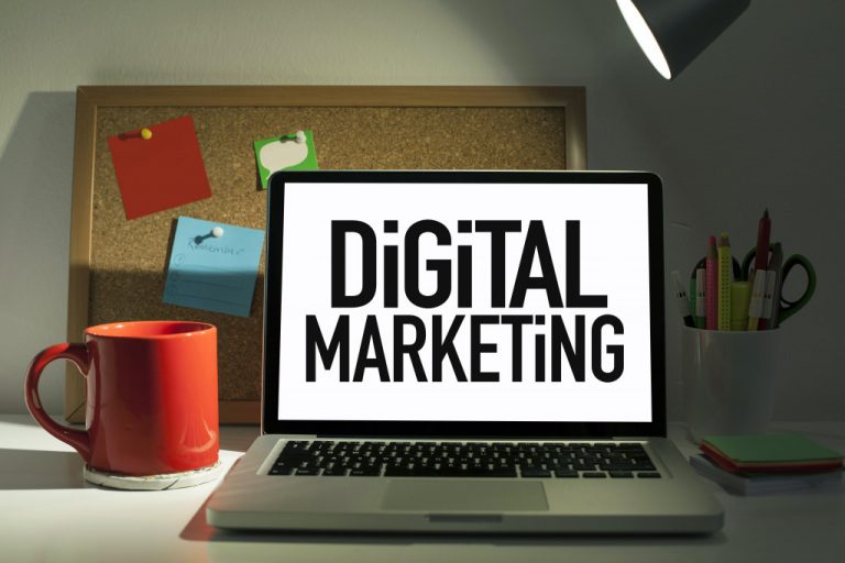 digital marketing displayed on a laptop screen