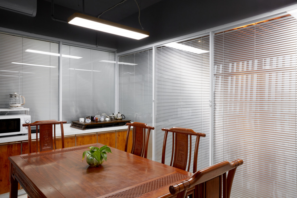 A rustic pantry in an office