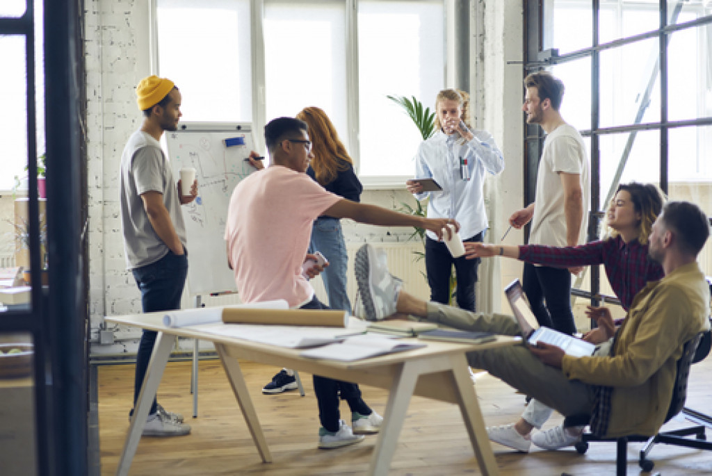 group of employees having a meeting