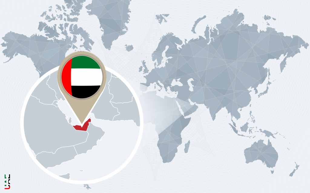 UAE location in world map
