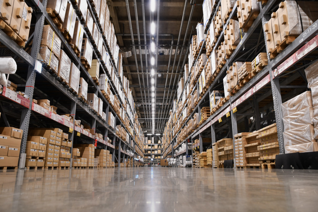 A huge logistics warehouse