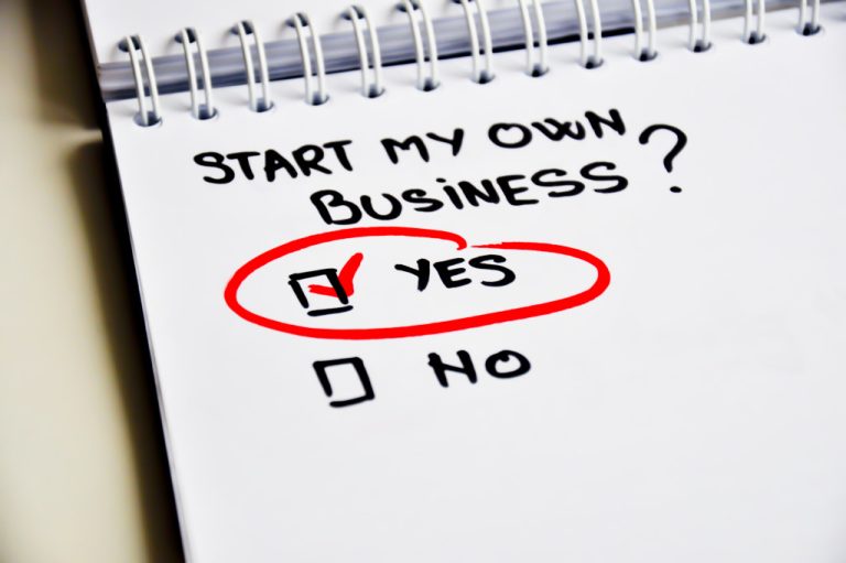 start your own business with yes checked
