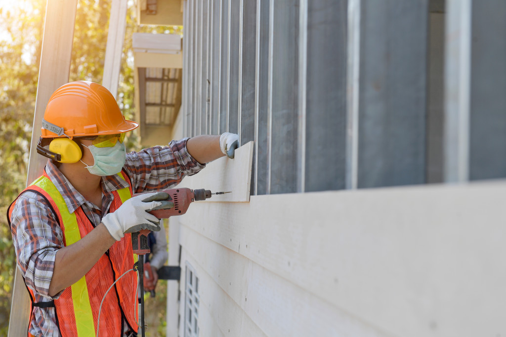 Construction worker during wall,Construction worker routine
