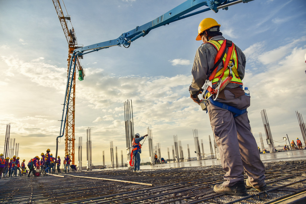 A well-placed construction crane