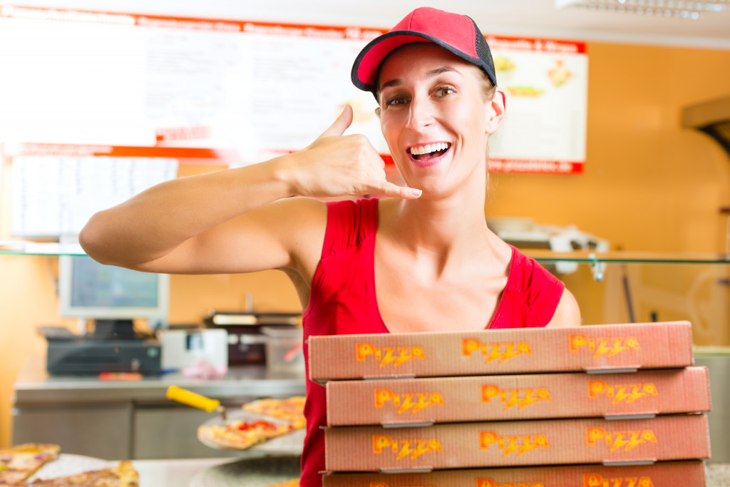 pizza business female worker