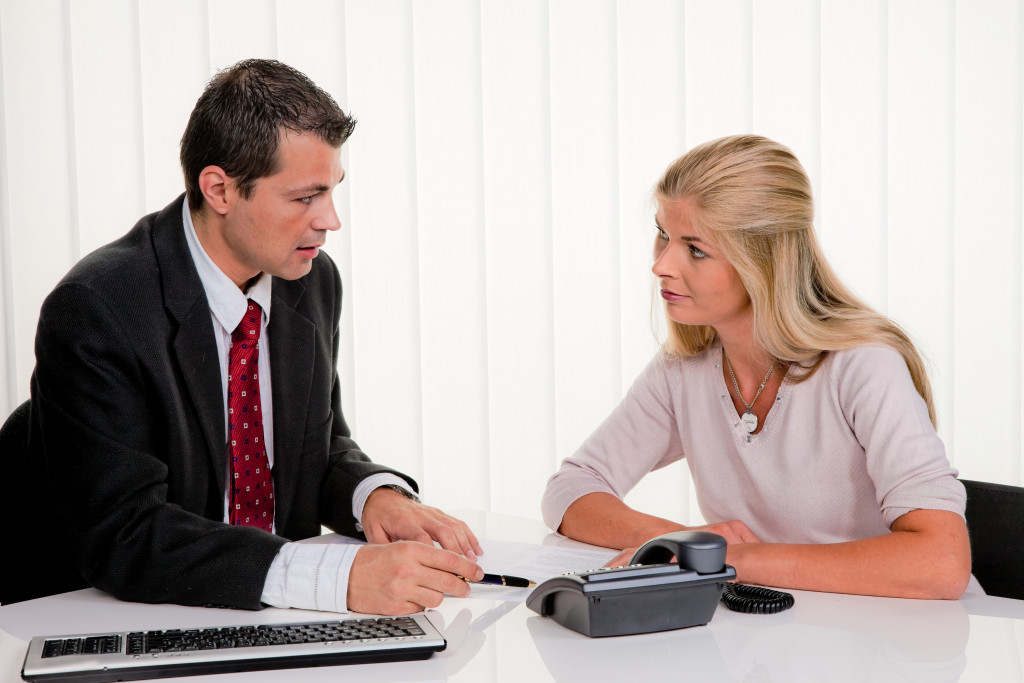 landlord explaining to a client