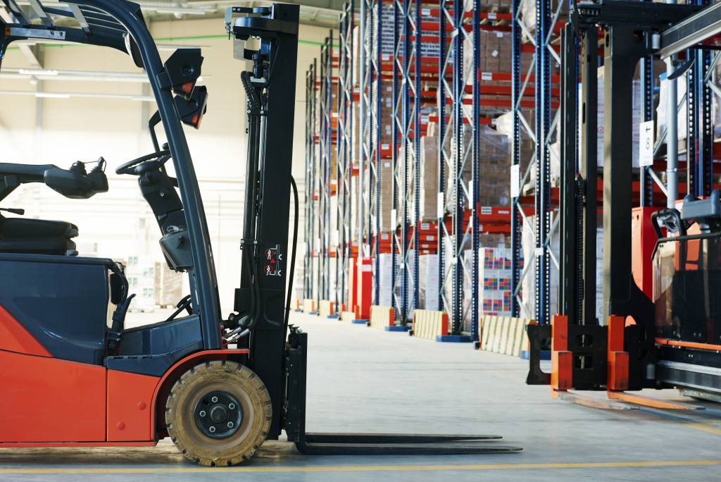 truck equipment at warehouse